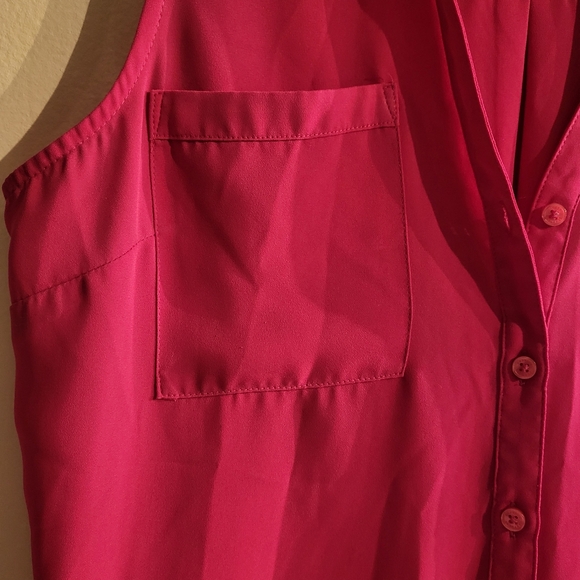 Express Women's Pink Sleeveless Sheer Top - Picture 6 of 7